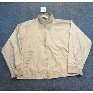 Vintage 80s SEARS The Mens Store Mens Large Tall Tan Harrington Jacket Full Zip